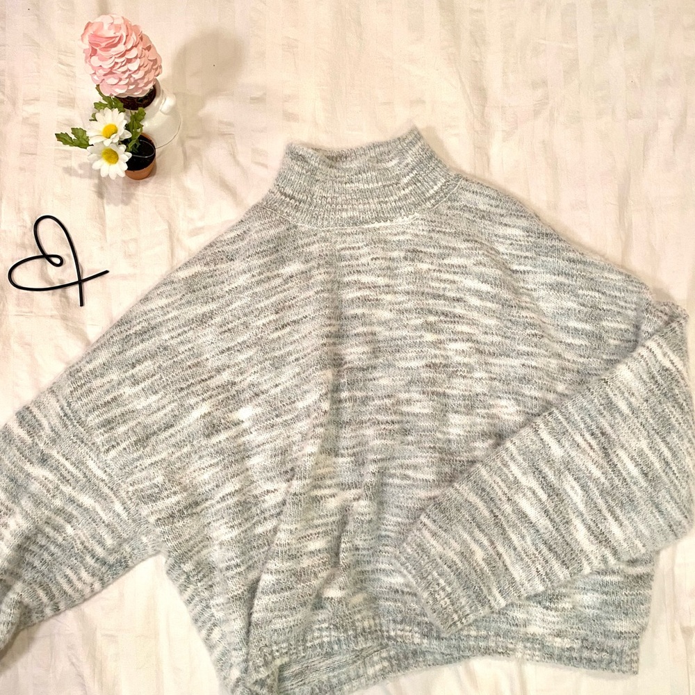 Sincerely Jules oversized Turtleneck Crop Top Sweater